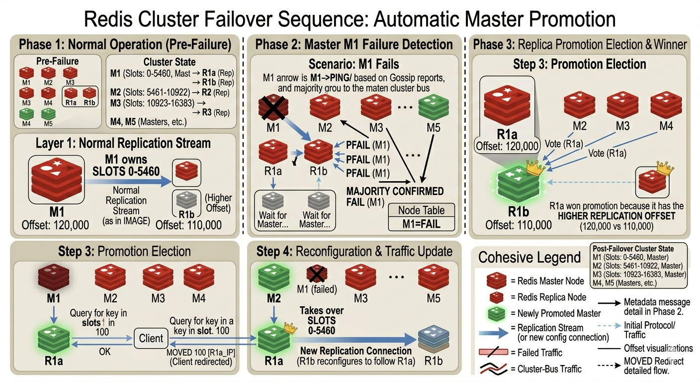 Redis Cluster failover sequence