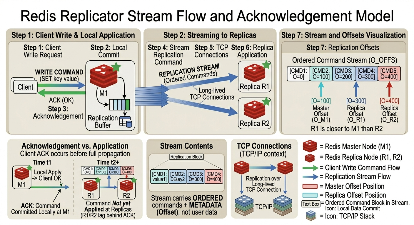 Redis asynchronous replication stream